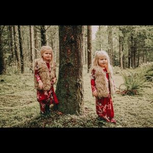 Baileys Blossoms Boho Fur Vest size 5